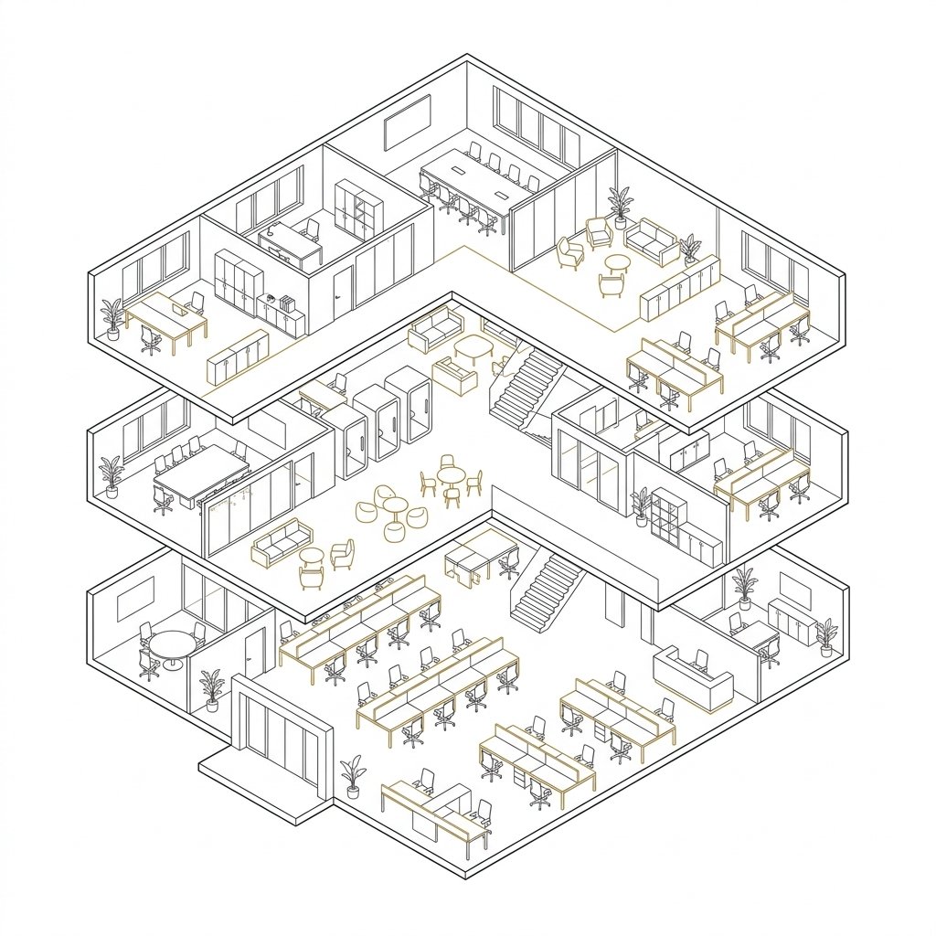 A sophisticated architectural floor plan visualization for asset optimization