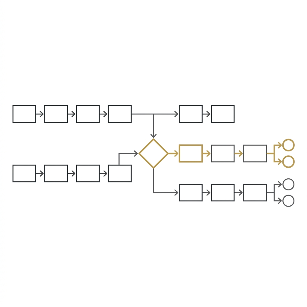 Process engineering diagram showing business workflow optimization